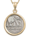 14k Gold Genuine Ancient Greek Coin Necklace (Julius Caesar; 49-44 B.C.)