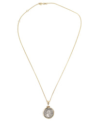 14k Gold Genuine Ancient Roman Coin Necklace (Marcus Aurelius; 161-180 A.D.)