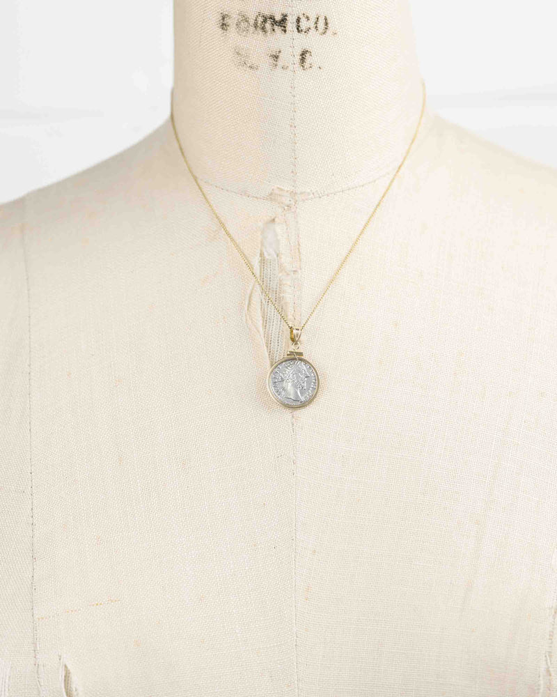 14k Gold Genuine Ancient Roman Coin Necklace (Marcus Aurelius; 161-180 A.D.)