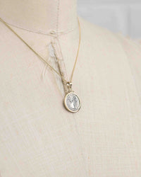 14k Gold Genuine Ancient Roman Coin Necklace (Marcus Aurelius; 161-180 A.D.)