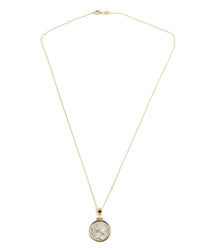14k Gold Genuine Ancient Roman Coin Necklace (Marcus Aurelius; 161-180 A.D.)