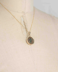 14k Gold Genuine Ancient Roman Coin Necklace (Maximianus; 295-299 A.D.)