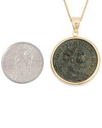 10k Gold Genuine Ancient Roman Coin Necklace (Constantius I; 293-305 A.D.)