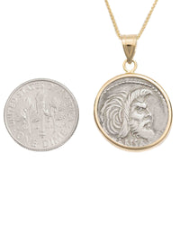 14k Gold Genuine Ancient Roman Coin Necklace (Pan; 48 B.C.)