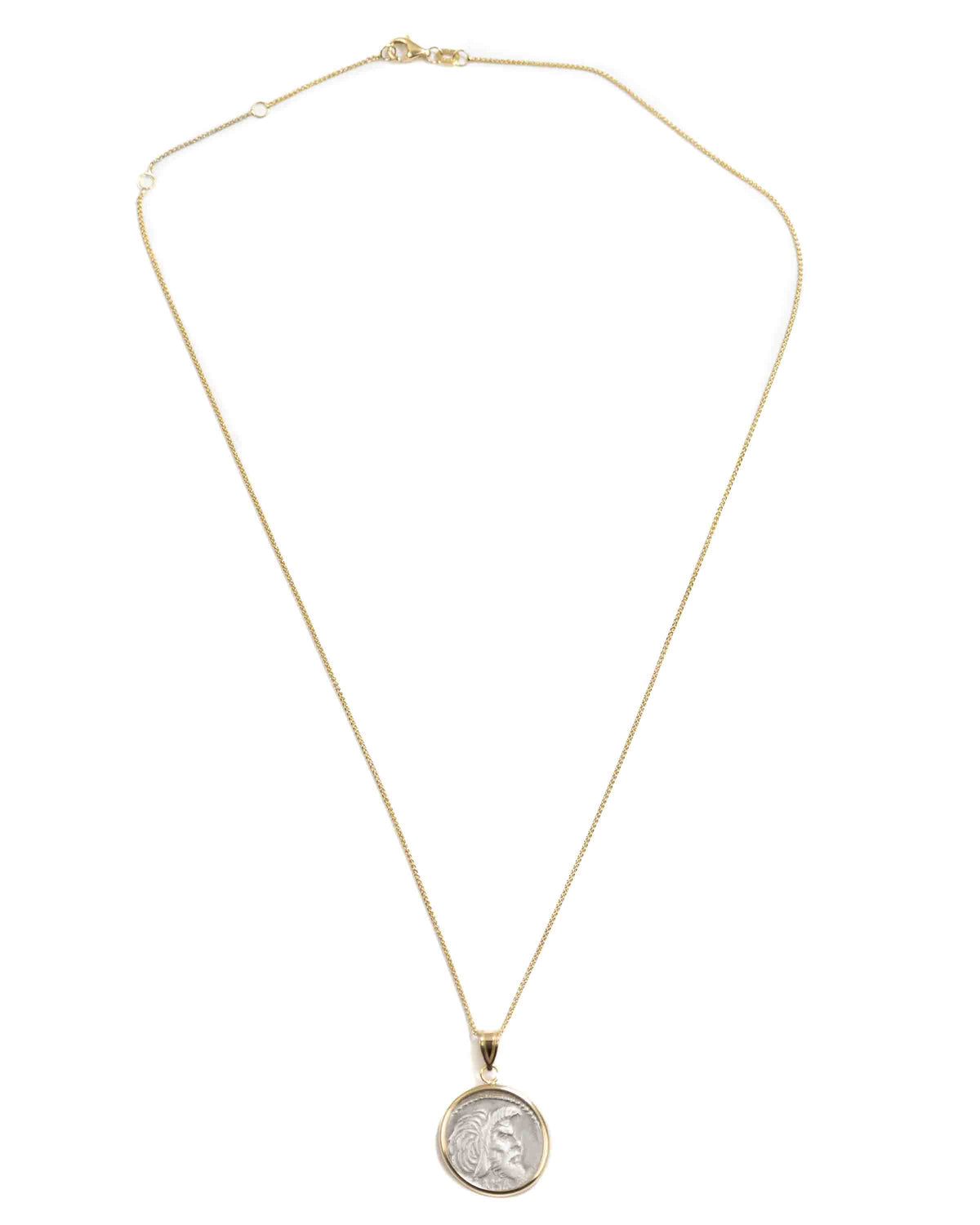 14k Gold Genuine Ancient Roman Coin Necklace (Pan; 48 B.C.)