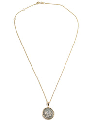 14k Gold Genuine Ancient Roman Coin Necklace (Roma; 148 B.C.)