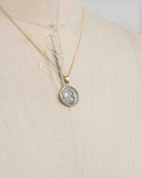 14k Gold Genuine Ancient Roman Coin Necklace (Roma; 148 B.C.)