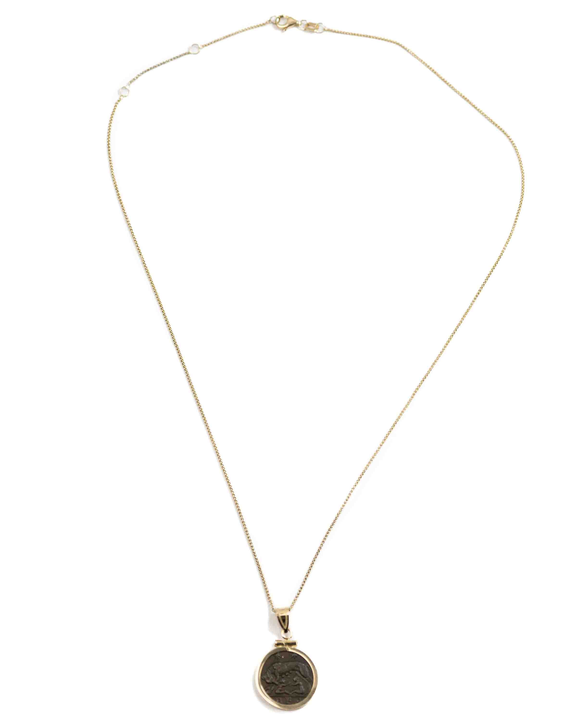 14k Gold Genuine Ancient Constantinople Commemorative Coin Necklace (330-354 A.D.)