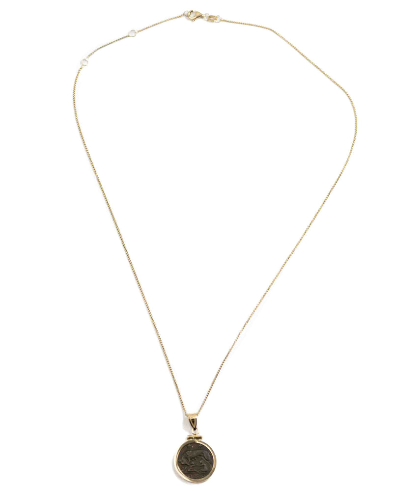 14k Gold Genuine Ancient Constantinople Commemorative Coin Necklace (330-354 A.D.)