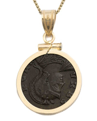14k Gold Genuine Ancient Constantinople Commemorative Coin Necklace (330-354 A.D.)