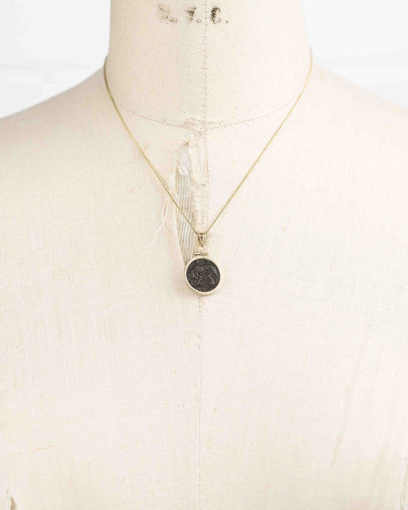 14k Gold Genuine Ancient Constantinople Commemorative Coin Necklace (330-354 A.D.)