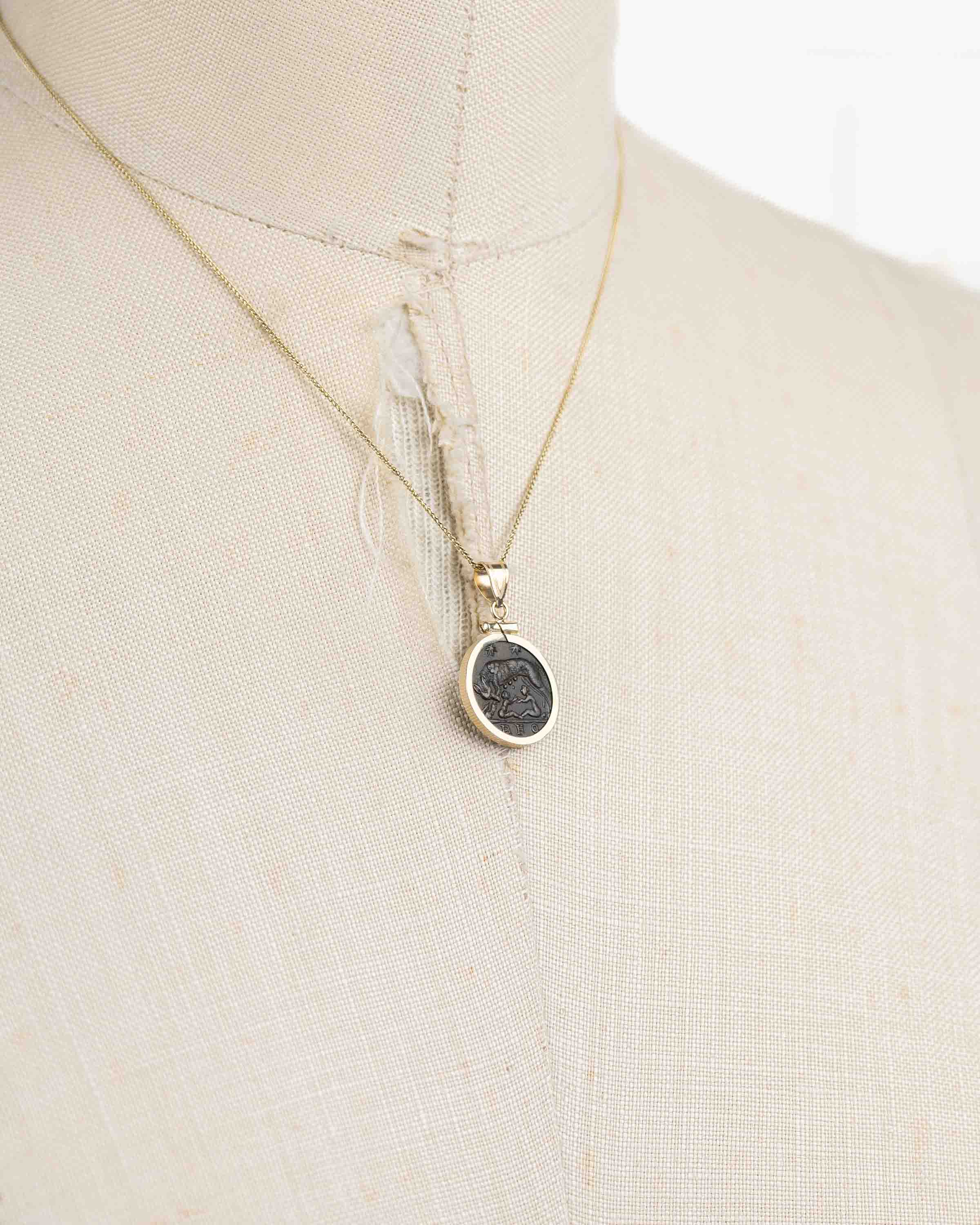 14k Gold Genuine Ancient Constantinople Commemorative Coin Necklace (330-354 A.D.)