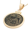 14k Gold Genuine Ancient Constantinople Commemorative Coin Necklace (Romulus & Remus; 330-354 A.D.)