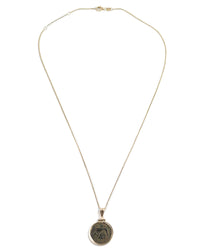 14k Gold Genuine Ancient Constantinople Commemorative Coin Necklace (Romulus & Remus; 330-354 A.D.)