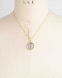 14k Gold Genuine Ancient Roman Coin Necklace (Saturn; 100 B.C.)