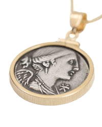14k Gold Genuine Ancient Roman Coin Necklace (Winged Victory; 108 B.C.)