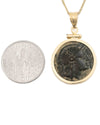 14k Gold Genuine Ancient Greek Coin Necklace (Athena/Owl; 200-133 B.C.)