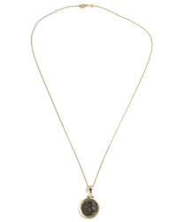 14k Gold Genuine Ancient Greek Coin Necklace (Athena/Owl; 200-133 B.C.)