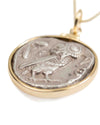 14k Gold Genuine Ancient Greek Coin Necklace (Athena/Owl; 454-404 B.C.)