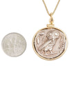 14k Gold Genuine Ancient Greek Coin Necklace (Athena/Owl; 454-404 B.C.)