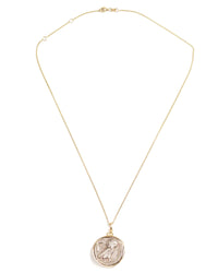 14k Gold Genuine Ancient Greek Coin Necklace (Athena/Owl; 454-404 B.C.)