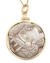 14k Gold Genuine Ancient Greek Coin Necklace (Athena/Owl; 454-404 B.C.)