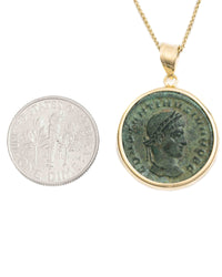 14k Gold Genuine Ancient Roman Coin Necklace (Constantine II; 317-337 A.D.)