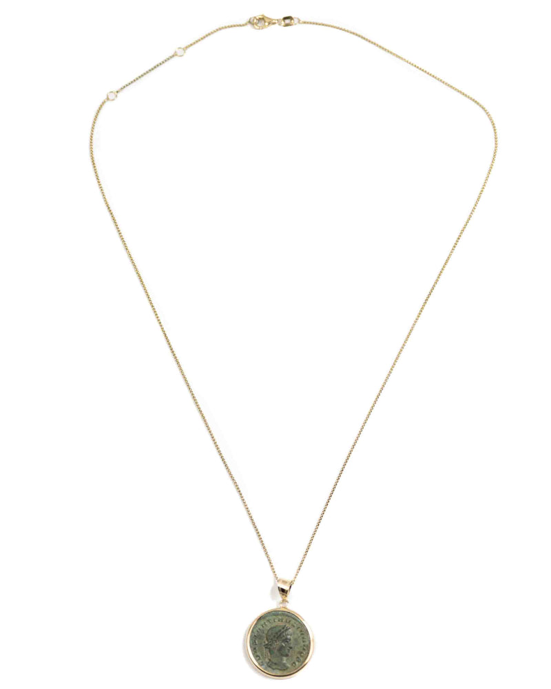 14k Gold Genuine Ancient Roman Coin Necklace (Constantine II; 317-337 A.D.)