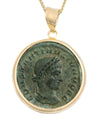 14k Gold Genuine Ancient Roman Coin Necklace (Constantine II; 317-337 A.D.)