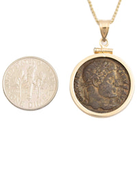 14k Gold Genuine Ancient Roman Coin Necklace (Constantine the Great; 306-337 A.D.)