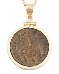 14k Gold Genuine Ancient Roman Coin Necklace (Constantine the Great; 306-337 A.D.)