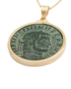 14k Gold Genuine Ancient Roman Coin Necklace (Maximinus Il 310-313 A.D.)