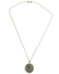 14k Gold Genuine Ancient Roman Coin Necklace (Maximinus Il 310-313 A.D.)