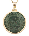 14k Gold Genuine Ancient Roman Coin Necklace (Maximinus Il 310-313 A.D.)