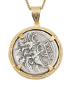 14k Gold Genuine Ancient Roman Coin Necklace (Roma; 203 B.C.)
