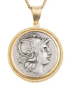 14k Gold Genuine Ancient Roman Coin Necklace (Roma; 203 B.C.)