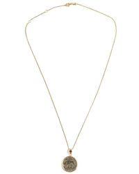 14k Gold Genuine Ancient Constantinople Commemorative Coin Necklace (Romulus & Remus; 307-337 A.D.)