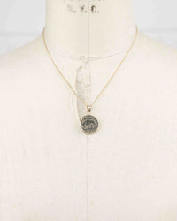 14k Gold Genuine Ancient Constantinople Commemorative Coin Necklace (Romulus & Remus; 307-337 A.D.)