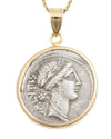 14k Gold Genuine Ancient Roman Coin Necklace (Salus; 49 B.C.)