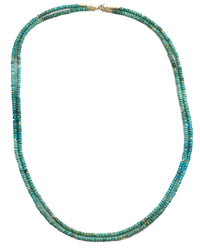 14k Gold & Arizona Sleeping Beauty Turquoise Double Strand Necklace