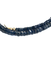 14k Gold Natural Faceted Blue Sapphire Necklace