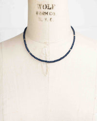 14k Gold Natural Faceted Blue Sapphire Necklace