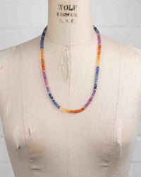 14k Gold Rainbow Faceted Gemstone Strand Necklace