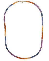 14k Gold Rainbow Faceted Gemstone Strand Necklace