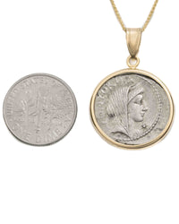 14k Gold Genuine Ancient Roman Coin Necklace (Concordia; 42 B.C.)