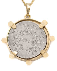 14k Gold Genuine Antique French Coin Necklace (Napoleon Bonaparte; 1803-1804 A.D.)