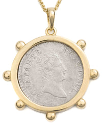 14k Gold Genuine Antique French Coin Necklace (Napoleon Bonaparte; 1803-1804 A.D.)