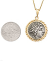 14k Gold Genuine Ancient Greek Coin Necklace (Helios; 170-150 B.C.)