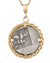 14k Gold Genuine Ancient Greek Coin Necklace (Helios; 170-150 B.C.)