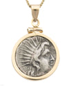 14k Gold Genuine Ancient Greek Coin Necklace (Helios; 188-170 B.C.)